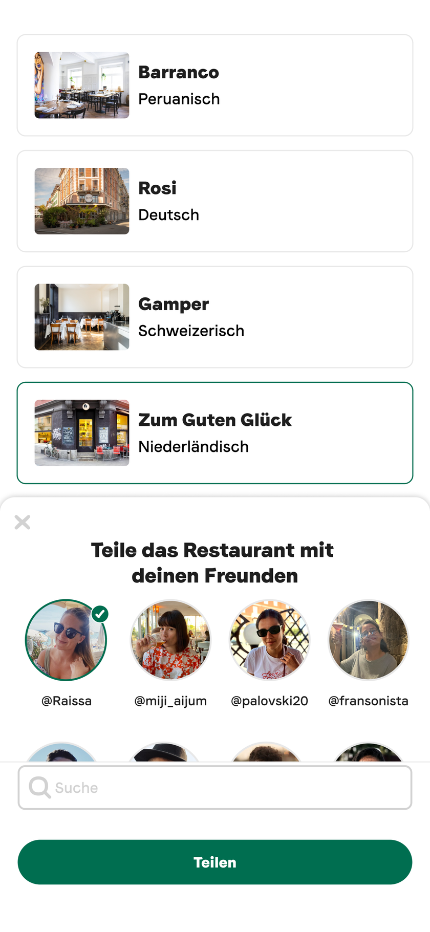 Entdeckungen teilen
